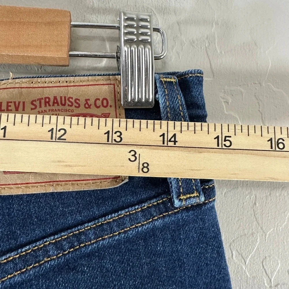 Levis Ribcage Straight Ankle Jeans Womens 28 Dark Wash Distressed 72693-0133